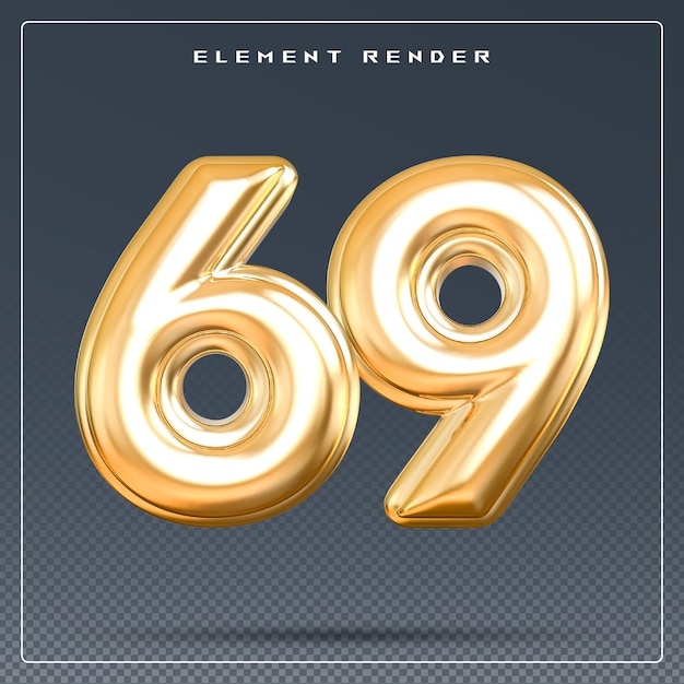 69 numero d'oro rendering 3D