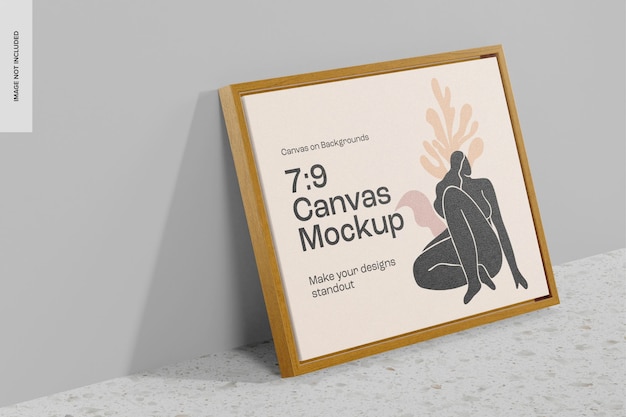 7:9 Mockup de toile, incliné