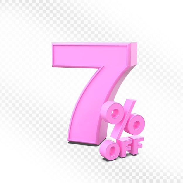 El 7 por ciento de descuento en la promoción de ventas de 3D rosa