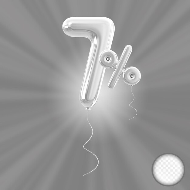 7 por ciento de oferta Balón de plata en 3D