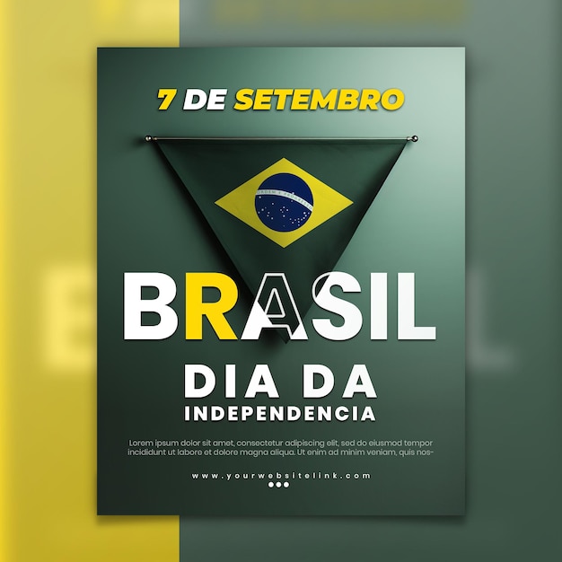 PSD 7 de setembro dia da independência do brasil modelo de postagem de mídia social