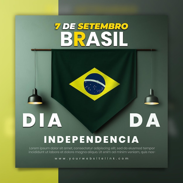 7 de setembro dia da independência do brasil modelo de postagem de mídia social