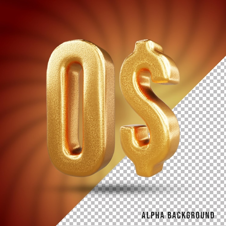 PSD 7 number 3d gold text effect