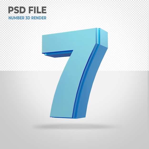 7 Number 3D Render