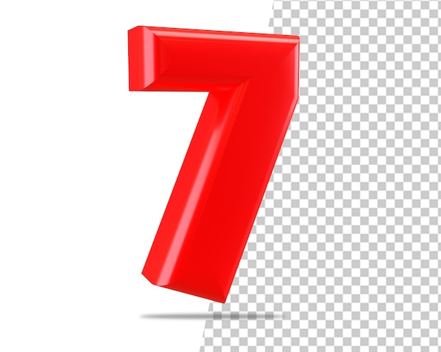 7 número sete ícone do logotipo em um fundo transparente