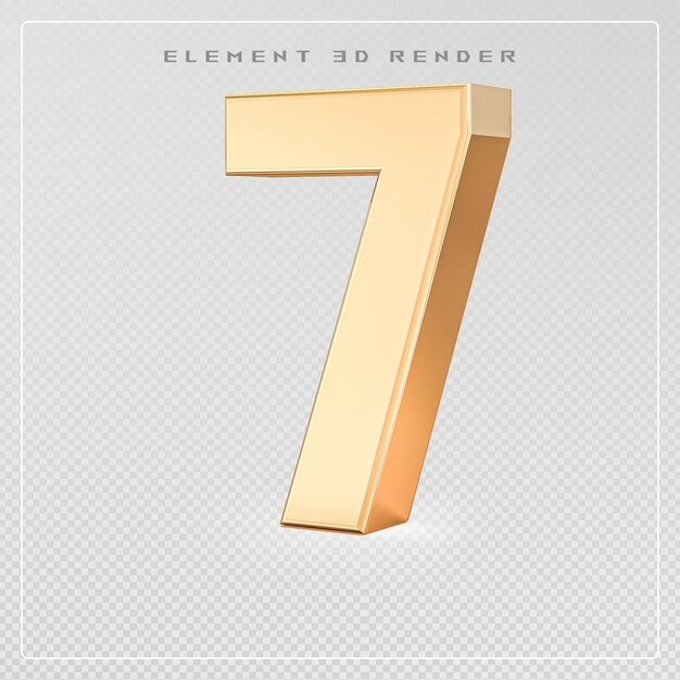 7 numéros d'or rendu en 3D