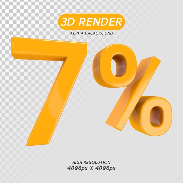 7 pour cent de rendu de nombre 3d