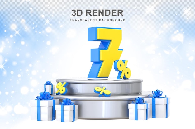 PSD 7% de promotion avec un cadeau 3d