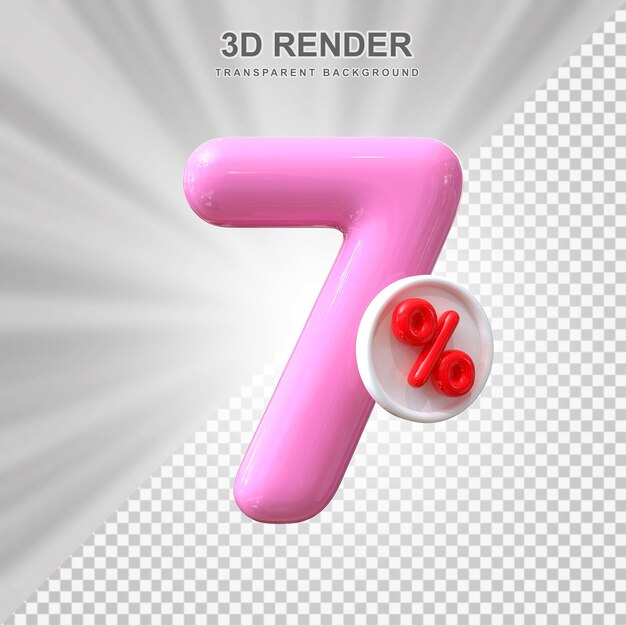 7 Prozent Angebot im 3D-Ballon-Rendering