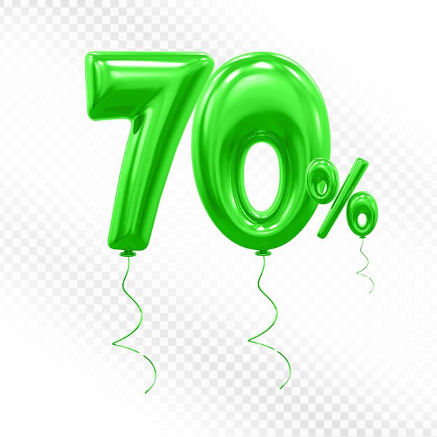 El 70 por ciento de descuento en globos verdes