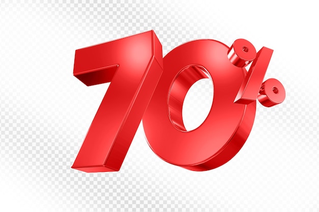 El 70 por ciento de descuento en la promoción de venta de 3D rojo