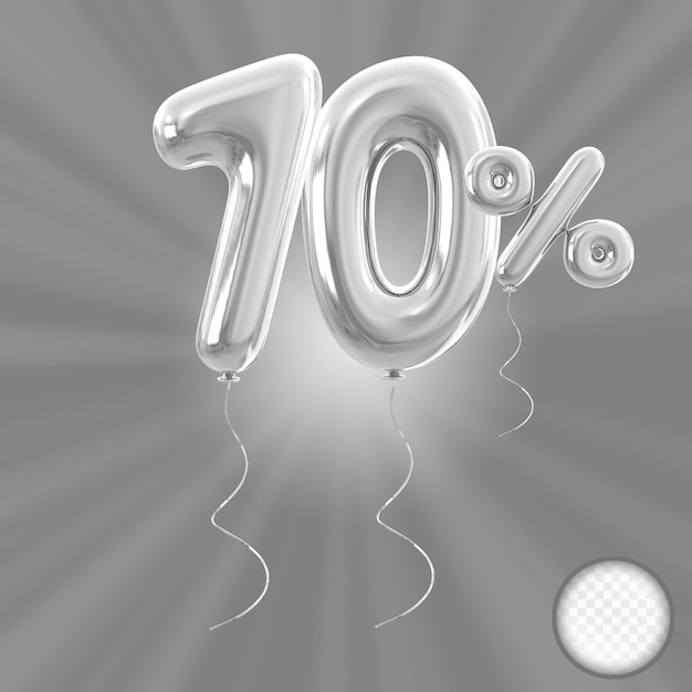 El 70 por ciento de la oferta de globo de plata en 3D