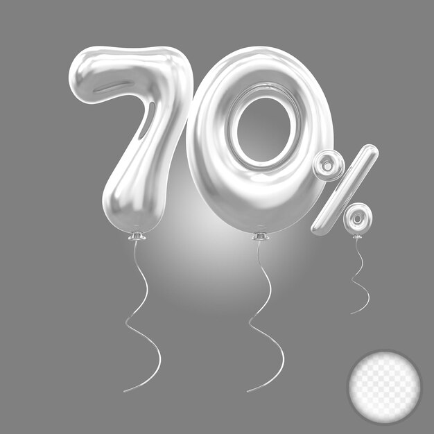 El 70 por ciento de la oferta de globos de plata en 3D