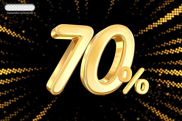 70 por ciento ofrece oro en renderizado 3d