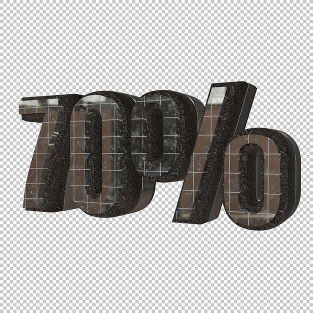 PSD 70 por ciento render 3d