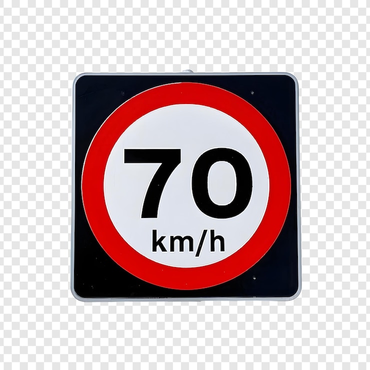 PSD 70 kmh speed limit sign