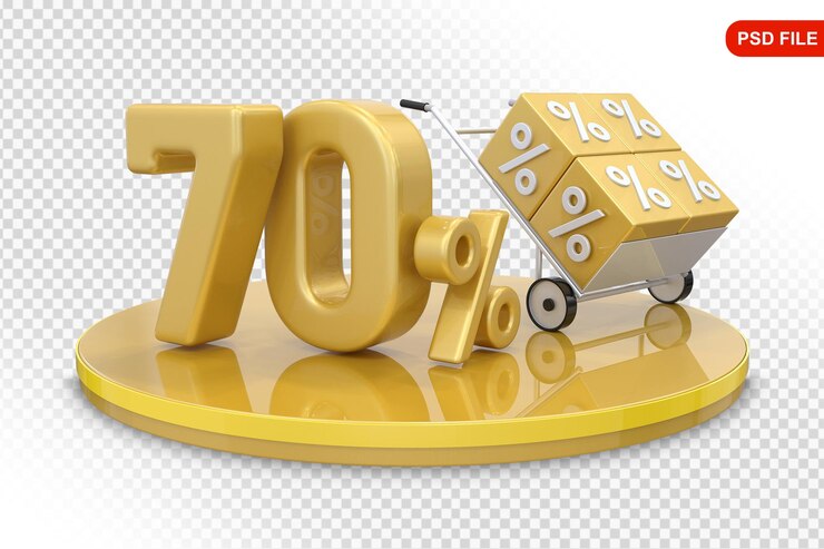 PSD 70% de la oferta de promoción en 3d