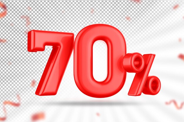 70% offerta rossa in 3D