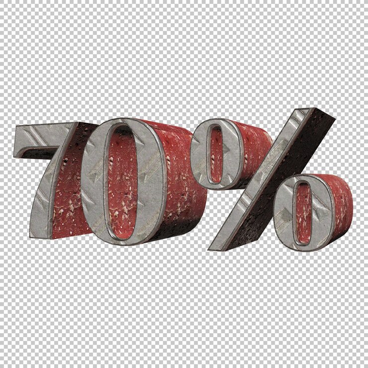 70 percento di rendering 3d