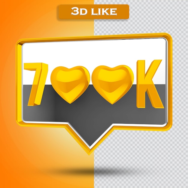700k Icône Transparente 3d