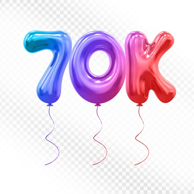 70K Follow Gradient Balloon Danke für das Follow