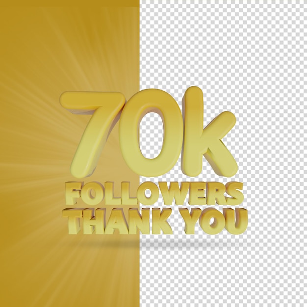 70k Follower 3D-Renderings isoliert