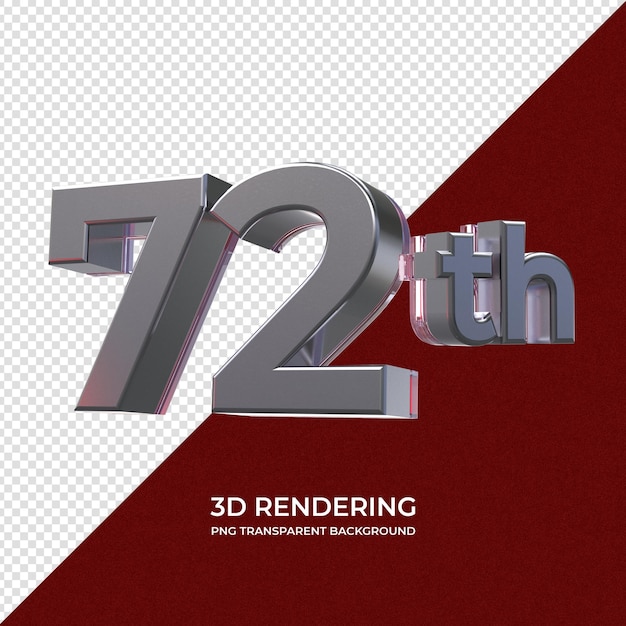 72° rendering 3D sfondo trasparente