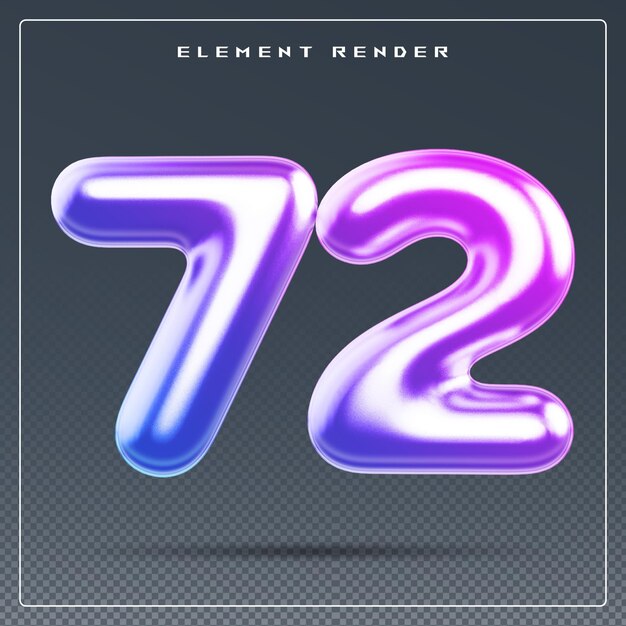 72 Zahlgradient 3D-Rendering
