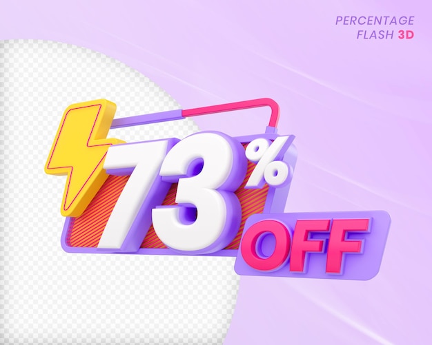 73% de desconto com elemento flash renderização em 3d psd premium