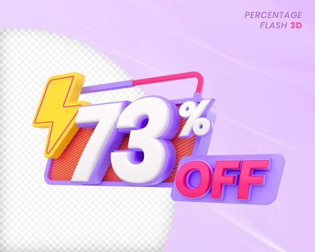 73% de réduction avec l'élément flash Rendu 3D PSD Premium