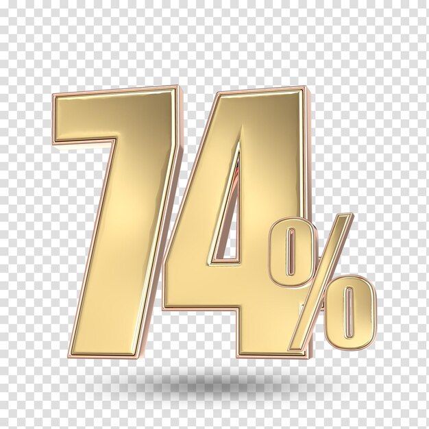 74 Número de oro Renderizado en 3D