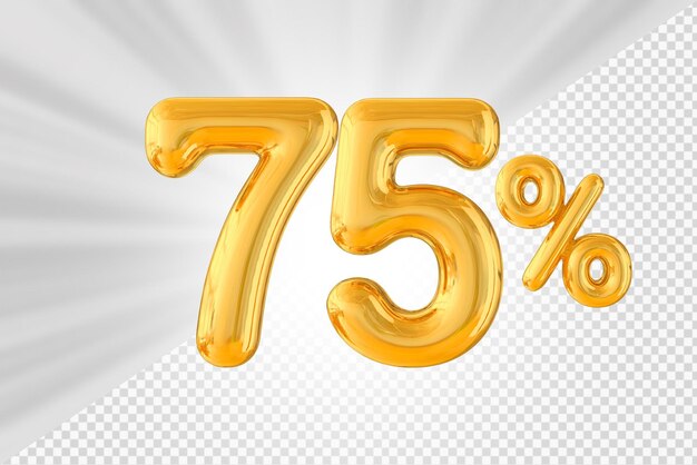 75 por ciento globo dorado
