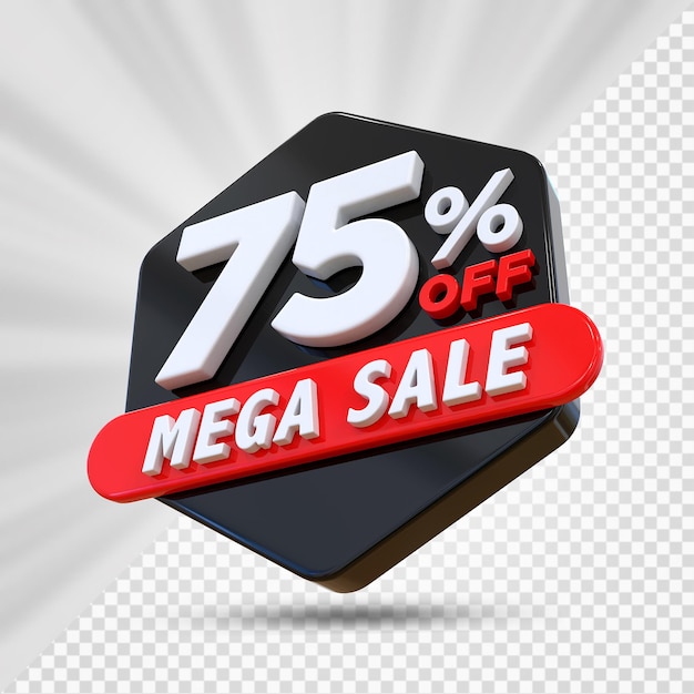 El 75 por ciento de venta de Mega de renderización en 3D