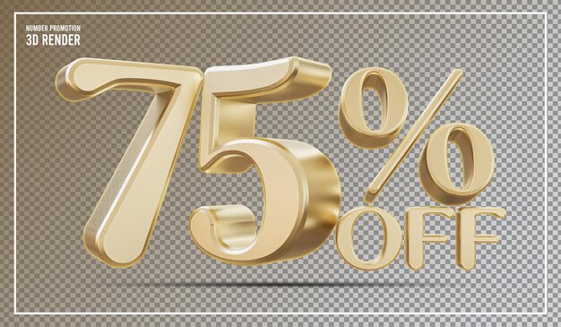 75 de descuento en la promoción de oro