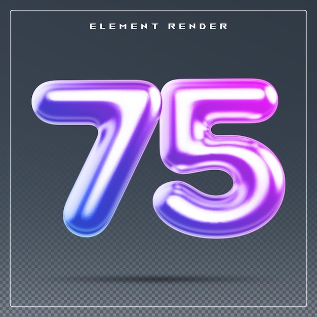 75 gradiente numérico renderizado en 3D