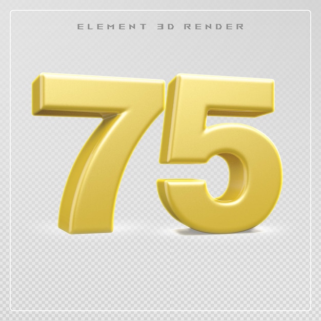 75 numero d'oro rendering 3D