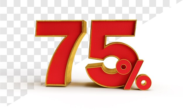75 percento nel rendering 3d isolato