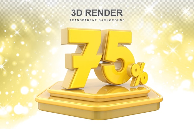 75 prozent promotion podium 3d-rendering