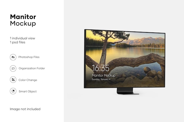 PSD 75 tv mockup halbe seitenansicht