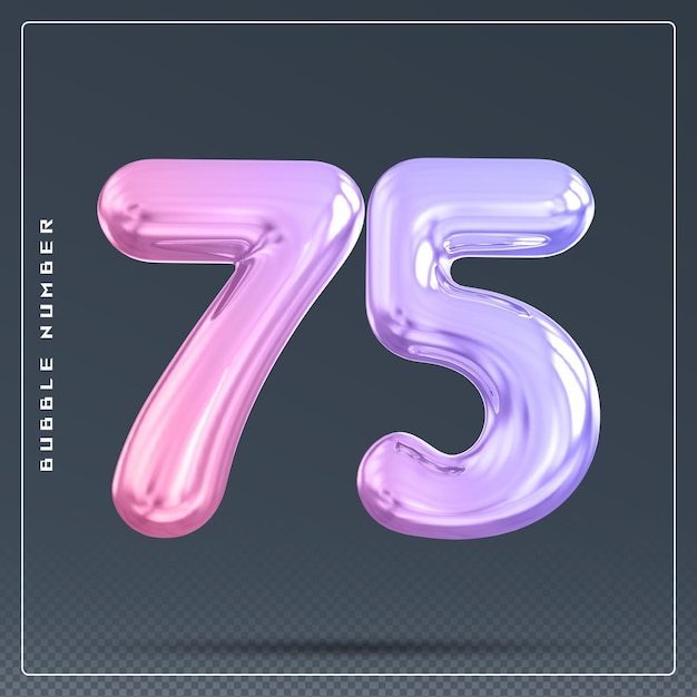 75 Zahlblase-Gradient 3D-Rendering