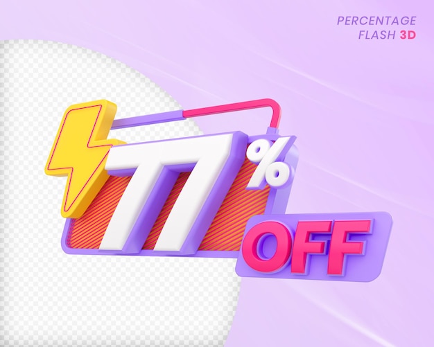 77 por ciento de descuento con elemento flash 3D Render Premium PSD