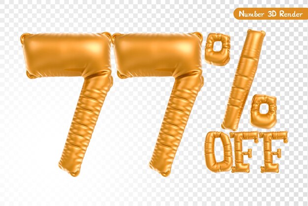 77 Off Numero Oro Rendering 3D