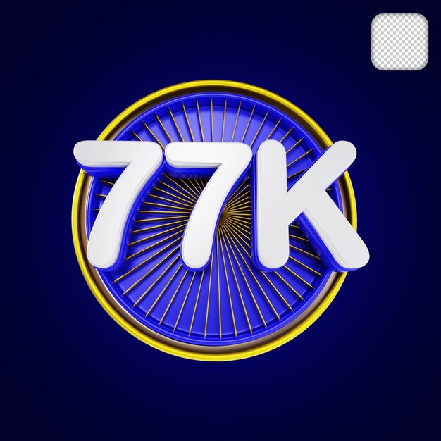 77k numérico con ilustración de etapa 3d