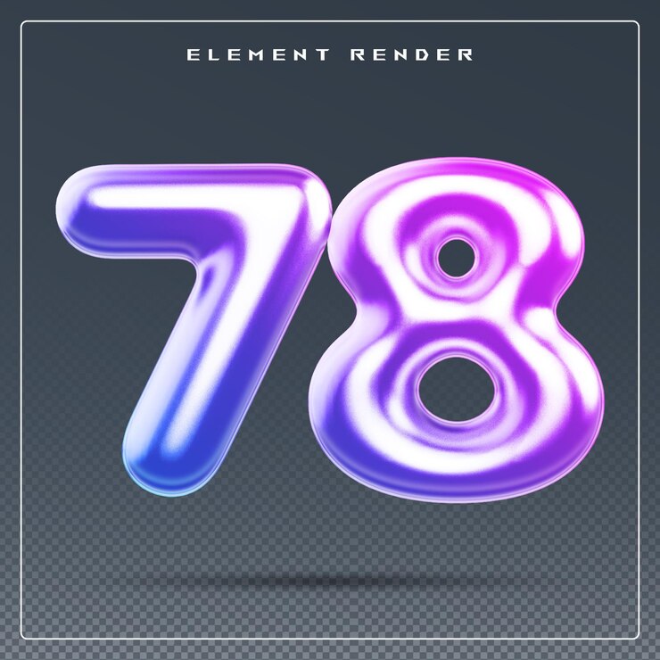 PSD 78 gradiente numérico renderizado en 3d