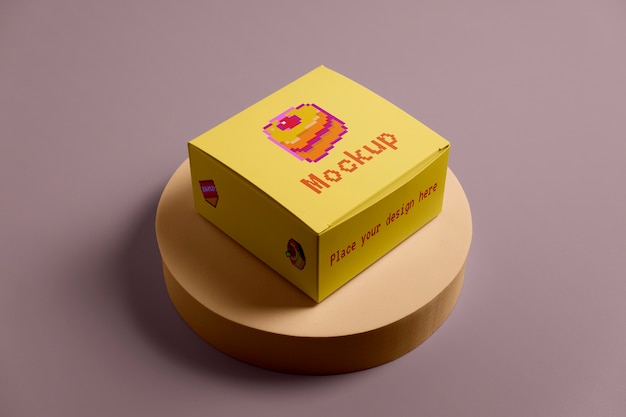 8-Bit-Pixel-Box-Verpackungsmodell-Design