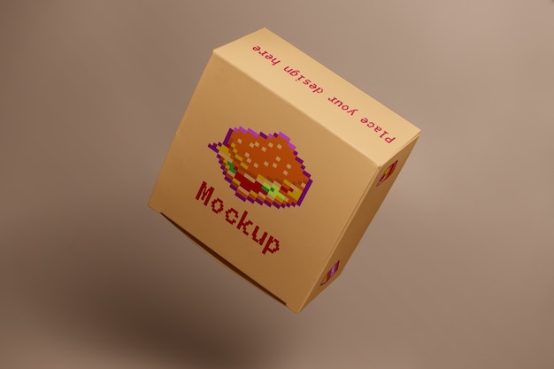 8-Bit-Pixel-Box-Verpackungsmodell-Design