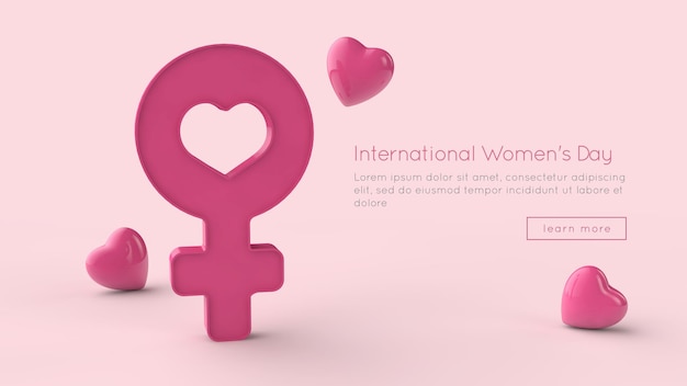 8 de março, dia internacional da mulher, renderização em 3d