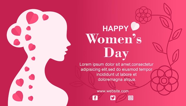 8 de março modelo de banner plano feliz dia das mulheres
