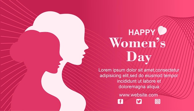8 de março modelo de banner plano feliz dia das mulheres