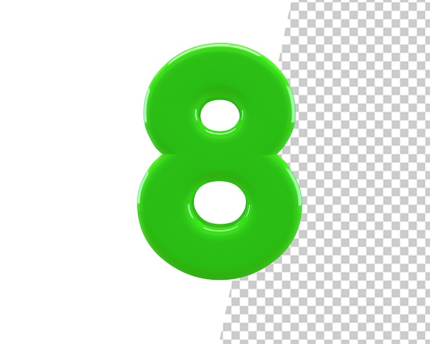 8 numero otto testo verde 3d